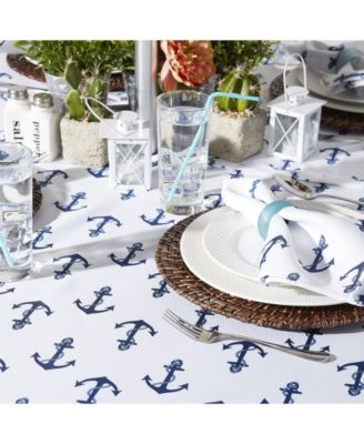 Anchors Print Outdoor Tablecloth with Zipper, 60" Round