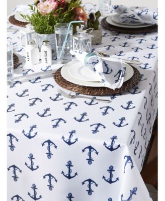 Anchors Print Outdoor Tablecloth, 60" x 84"