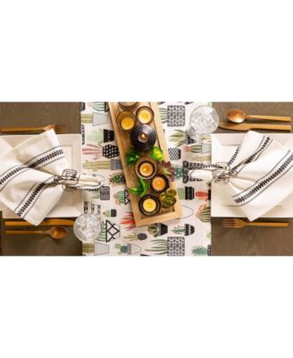 Urban Oasis Cactus Print Table Runner, 14" x 108"