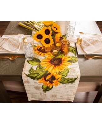Rustic Sunflowers Printed Table Runner, 14" x 108"