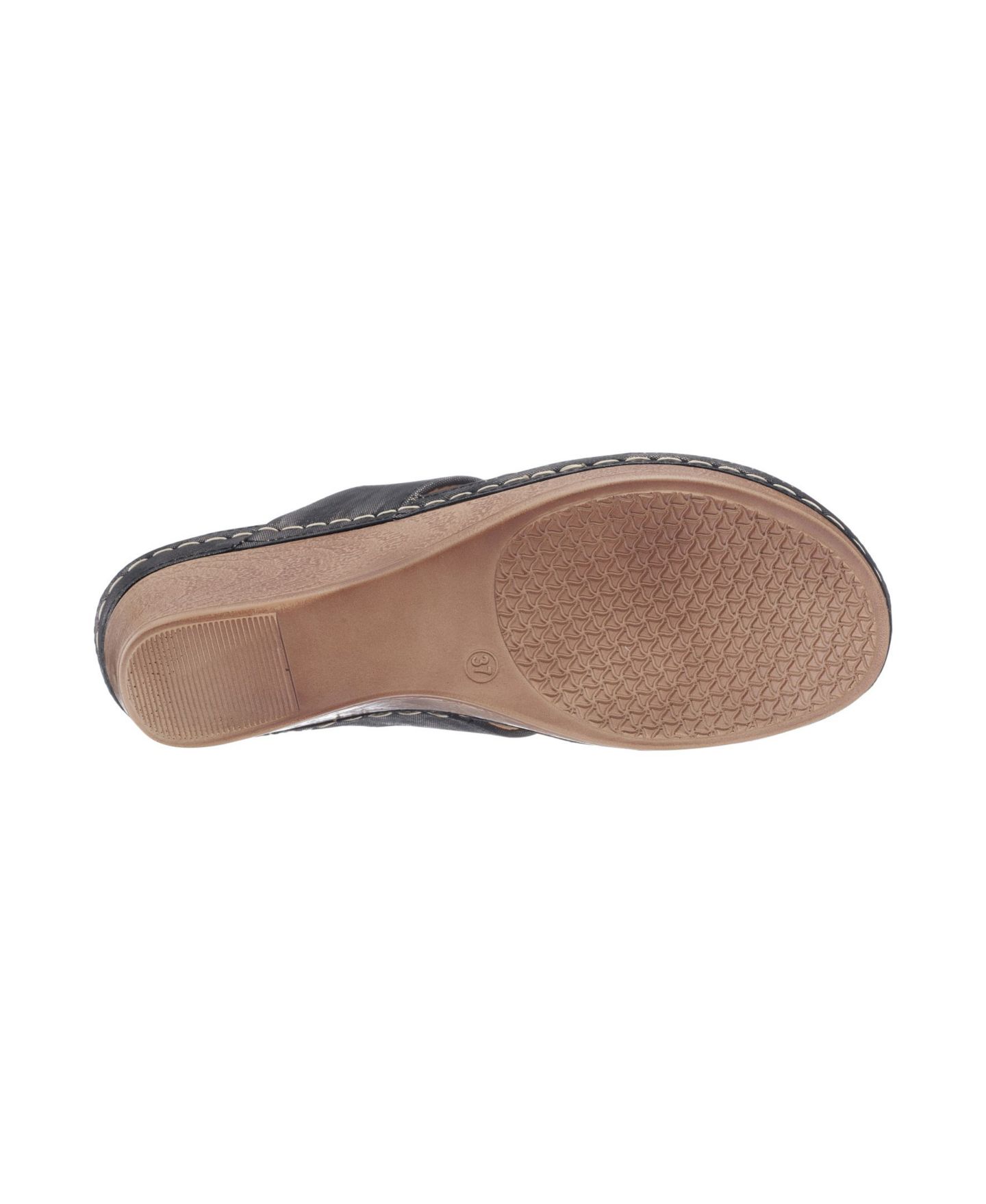 Женские сандалии на танкетке GC Shoes Genelle с перемычкой между пальцами, цвет: Чёрный — фото 5