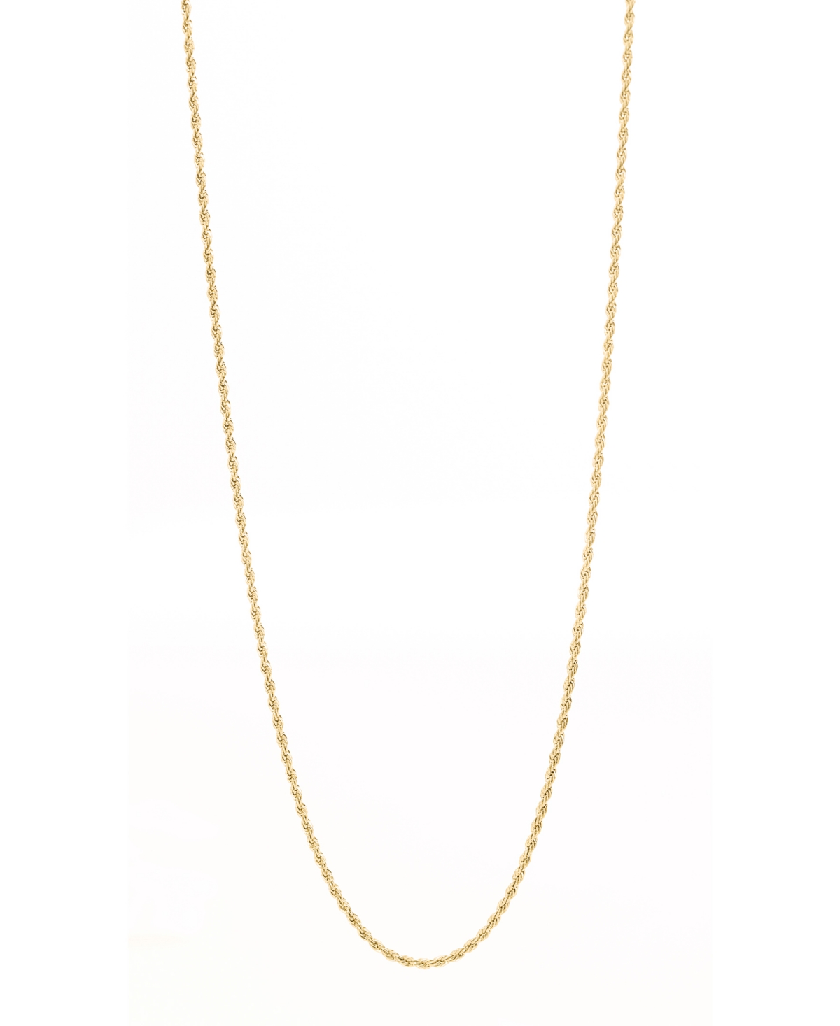 Eve's Jewelry Men's Gold Plated Rope Chain in Stainless Steel Necklace