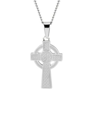 Beydodo Stainless Steel Necklace for Men Celtic Cross Irish Knot Pendant Halloween Jewelry Pendants 