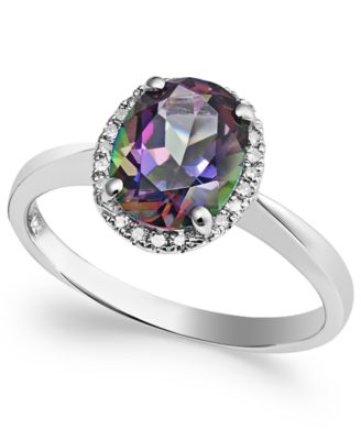 Macy's - 14k White Gold Mystic Topaz (2 ct. t.w.) and Diamond Accent Ring
