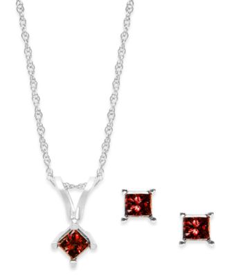 red necklace and earring set