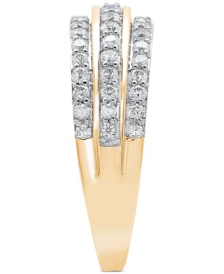 Diamond Multirow Statement Ring (3/4 ct. t.w.) in 10k Gold