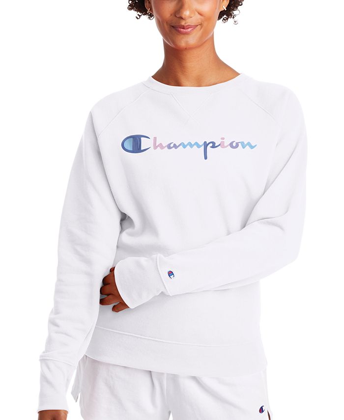 Champion Women's Powerblend Fleece Logo Sweatshirt - Macy's