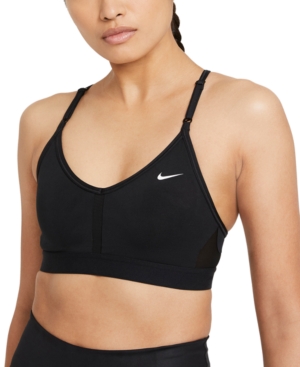 Nike Black Dri-fit Indy Longline Sports Bra In Black