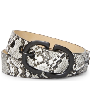 Steve Madden Python Print Double-Head-Buckle Belt