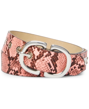 Steve Madden Python Print Double-Head-Buckle Belt