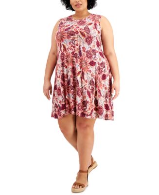 Style & Co Plus Size Floral-Print Flip-Flop Dress, Created for Macy's ...