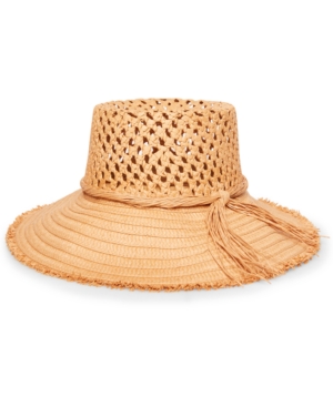 Steve Madden Open Weave Straw Bucket Hat In Natural