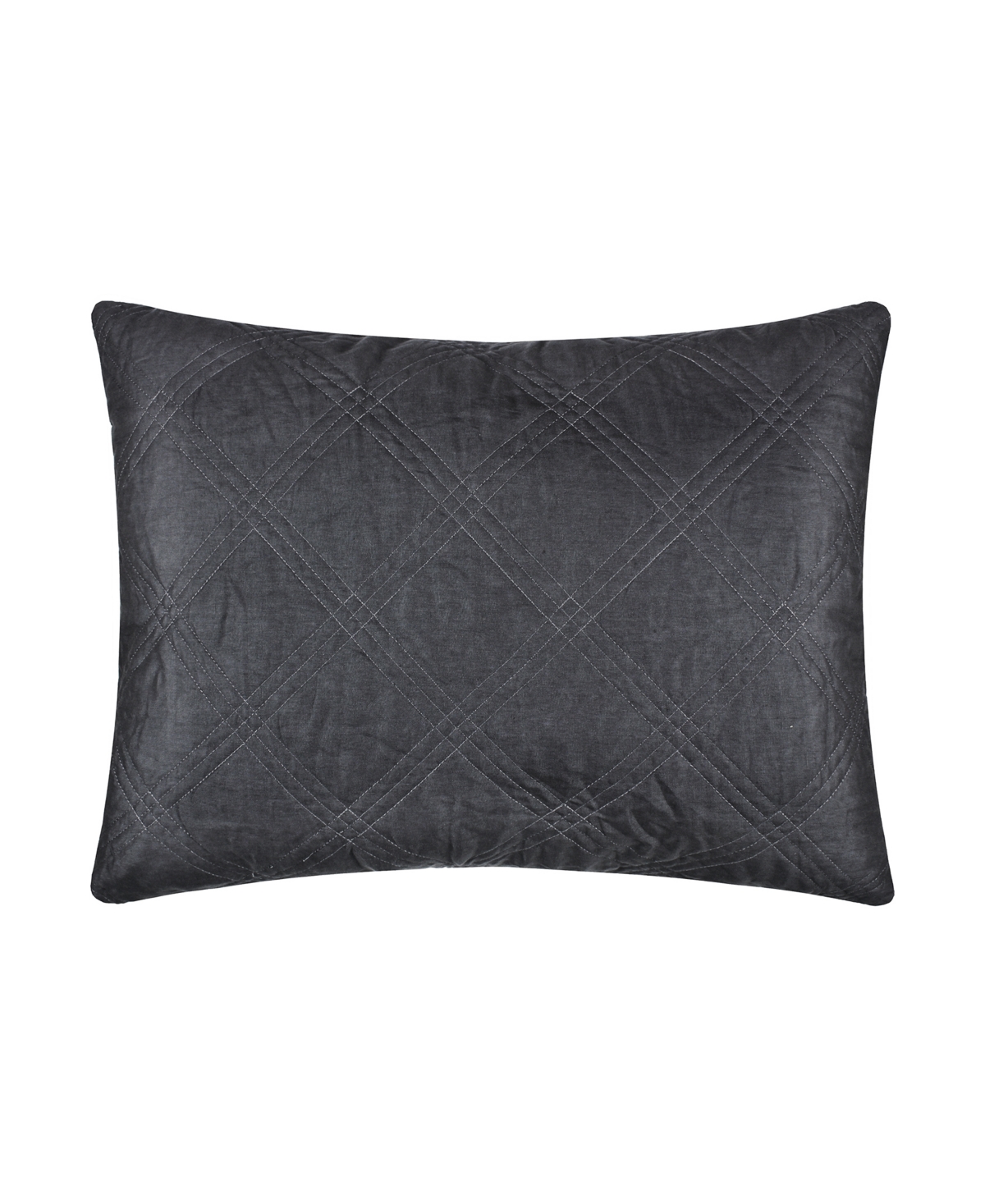 Levtex Washed Linen Quilted Sham, King In Charcoal