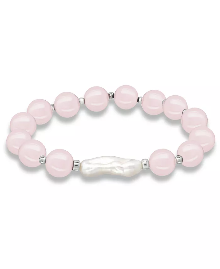 macys.com | Genuine Stone Bead Biwa Pearl Stretch Bracelet