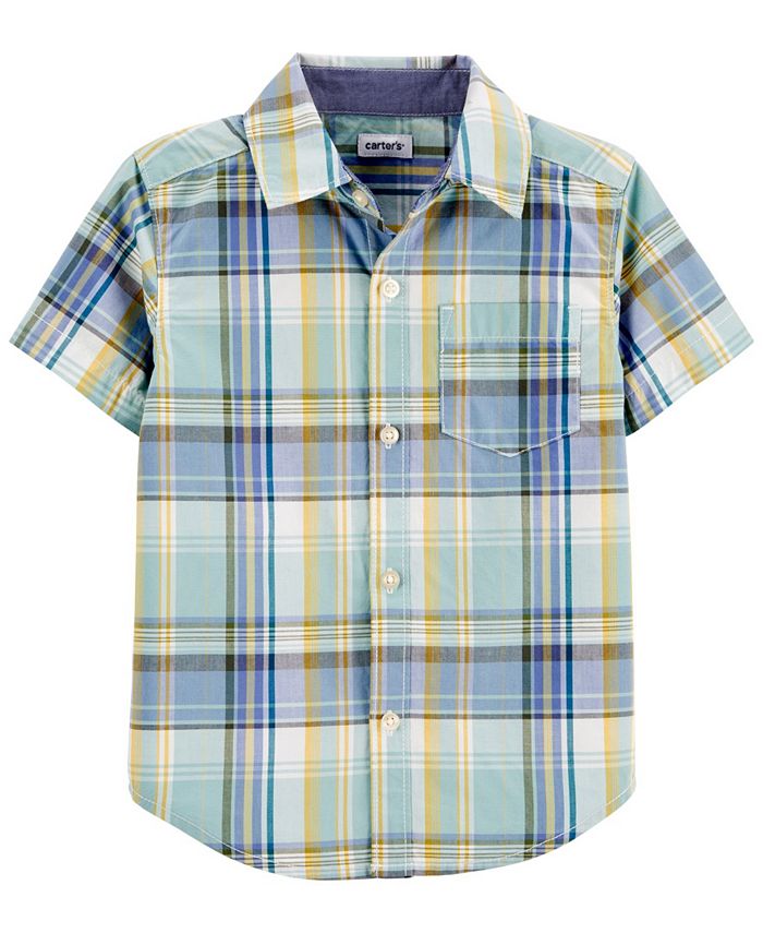 Carter's Toddler Boys Plaid Button-Front Shirt - Macy's