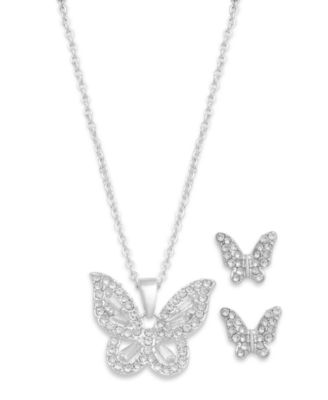 silver plated butterfly necklace