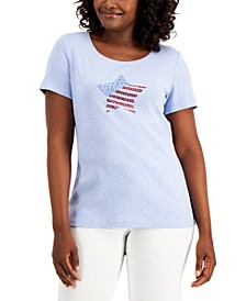 Petite Rhinestone-Embellished T-Shirt, Created for Macy's