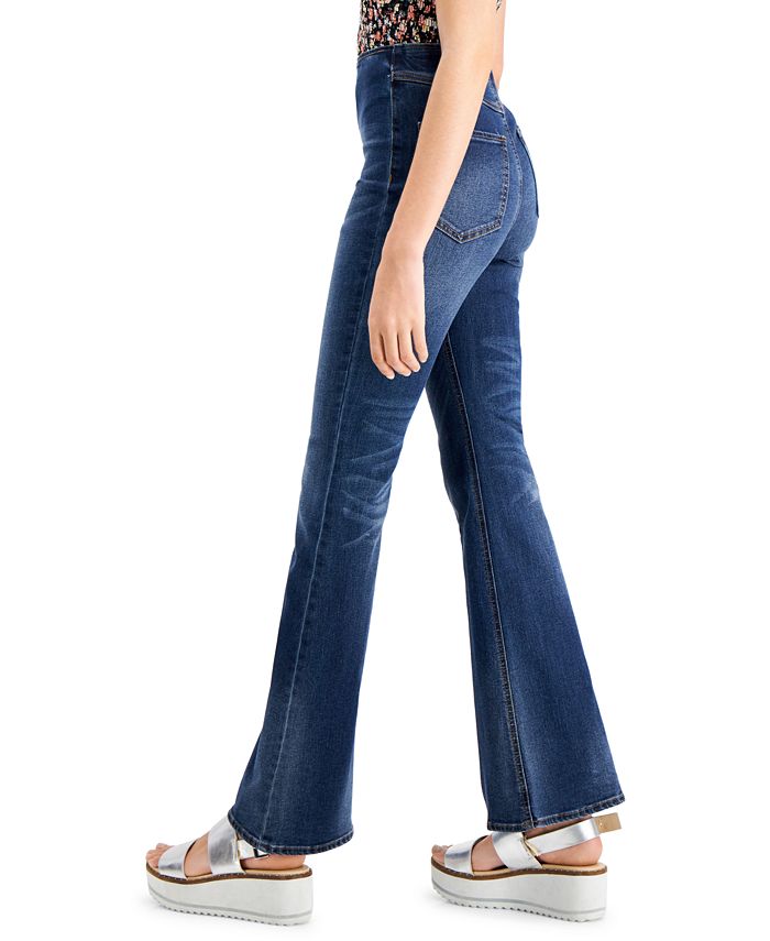 high rise pull on jeans