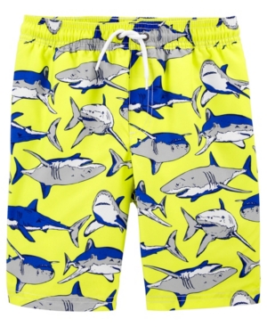Little Boys Shark Swim Trunks