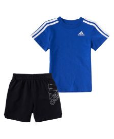 Little Boys 3-Stripes T-shirt and Shorts Set, 2 Piece