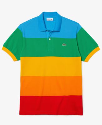 Lacoste Polaroid Men's Striped Rainbow Polo - Macy's