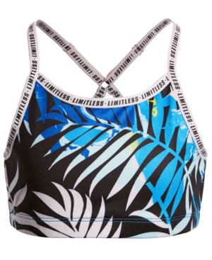 Ideology Big Girls Cross-Back Printed Sports Bra Created for Macy's