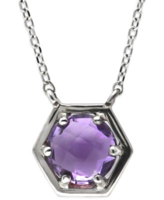 Jac + Jo by Anzie - Amethyst Solitaire Pendant Necklace (1-1/3 ct. t.w.) in Sterling Silver, 16" + 1" extender