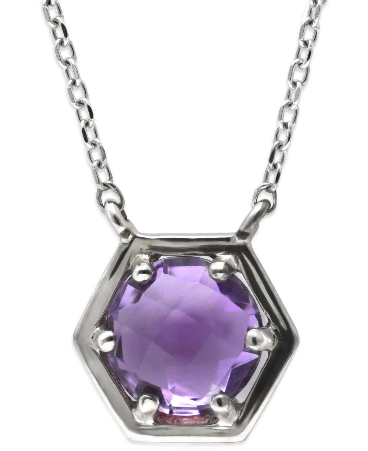 Jac & Jo by Anzie Amethyst Solitaire Pendant Necklace (1-1/3 ct. t.w.) in Sterling Silver, 16" + 1" extender - Silver