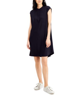 Eileen Fisher Mandarin-Collar Dress - Macy's