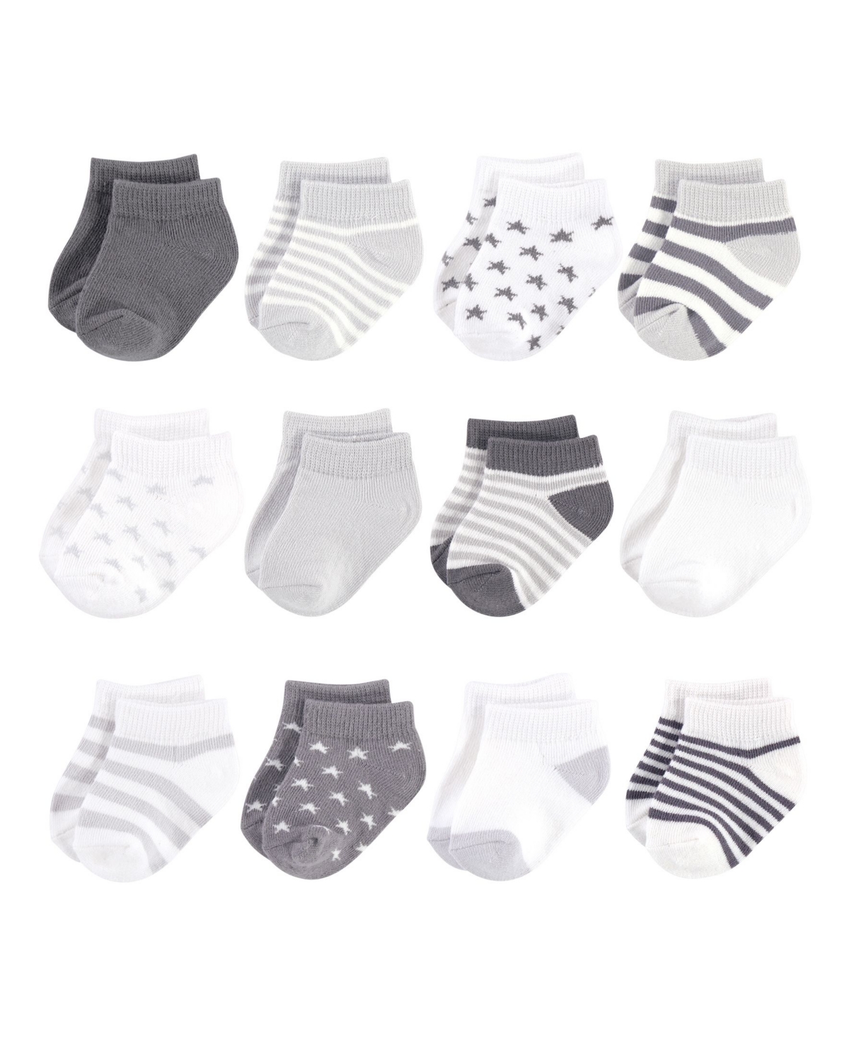 Touched by Nature Baby Boys Unisex 12Pk Natural No Show Socks