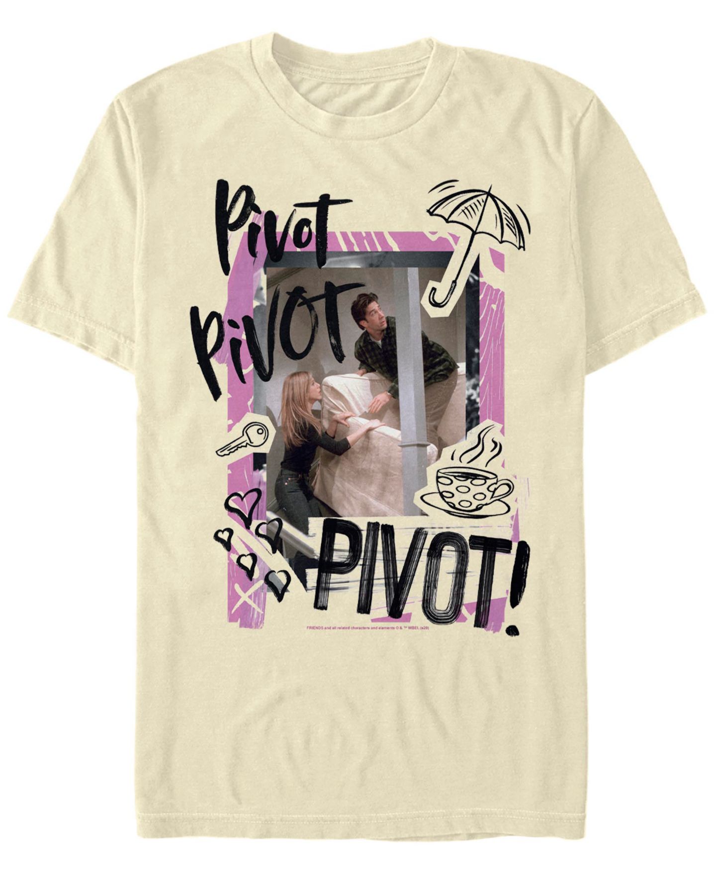 Мужская футболка Fifth Sun Friends Pivot Doodle Short Sleeve, цвет: Натуральный — фото 1