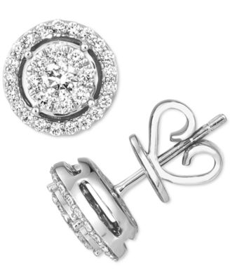 Vanilla Diamond&reg; Halo Stud Earrings (3/8 ct. t.w.) in Platinum