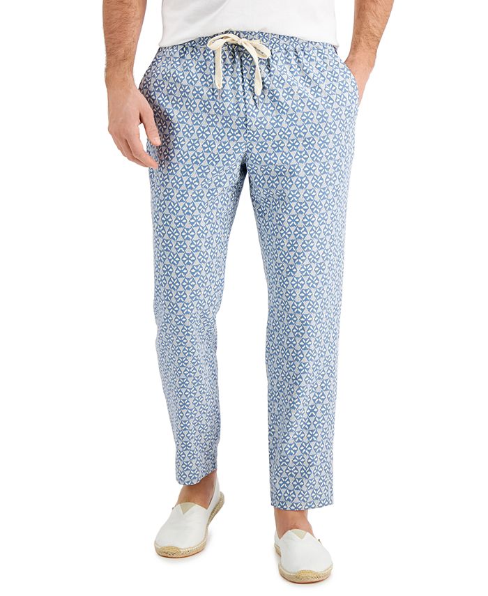 Tasso Elba Men's Medallion Print Drawstring Pants, Created for Macy's Macy's