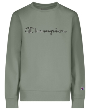 Big Boys Camo Fill Script French Terry Crew Sweatshirt