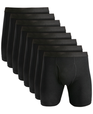 Club Room Men's Boxer Briefs, 8-pack, Created For Macy's In Black