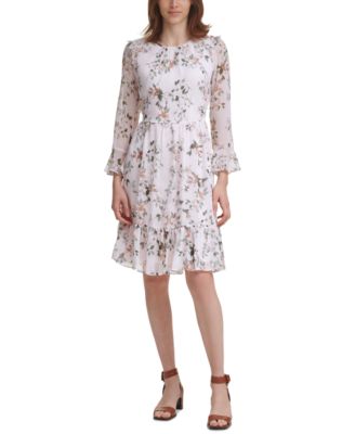 Calvin Klein - Floral-Print Chiffon Dress