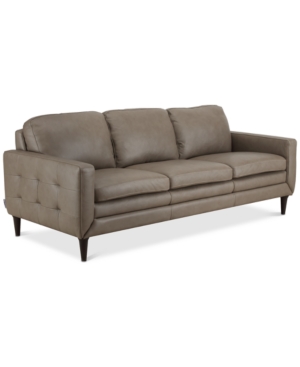 Furniture Closeout! Locasta 84" Tufted Leather Sofa, Created For Macy's In Taupe