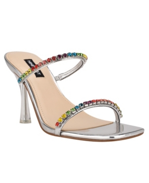 Nine West Women's Fanfav Square Toe Jeweled Dress Sandals Women's Shoes
