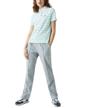 Lacoste Cotton Mesh-Collar Striped Polo Shirt