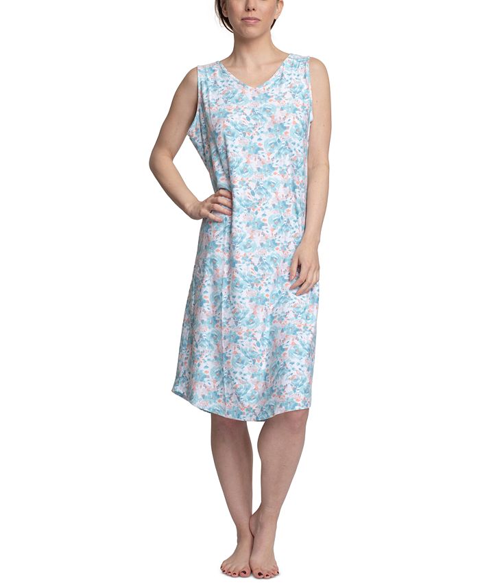 WHITE ORCHID Dream Knit Printed Sleep Shirt Nightgown & Reviews - All ...