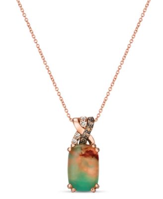 Le Vian - Aquaprase Candy & Diamond (1/8 ct. t.w.) 18" Pendant Necklace in 14k Rose Gold