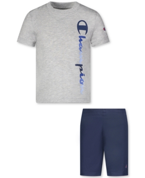 Champion Kids' Baby Boys 2-pc. T-shirt & Shorts Set In Lt/pas Gry