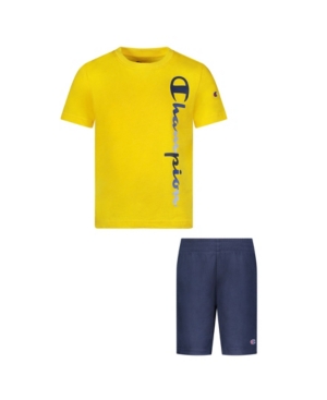 Little Boys Short Sleeve Tees and Mesh Short Set of 2