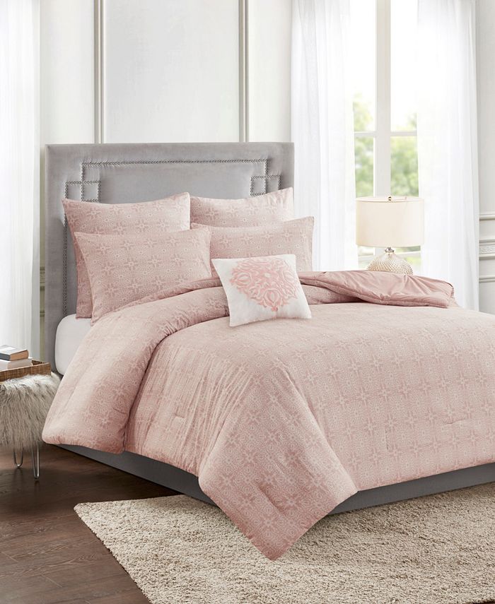 Madison Park Malia Full/Queen Embroidered Cotton Reversible Comforter ...