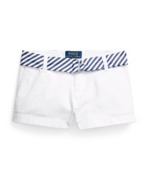 Big Girls Belted Stretch Chino Shorts
