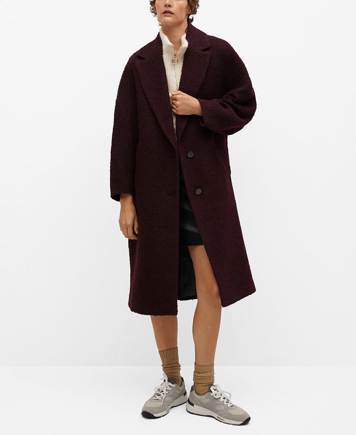 MANGO Women's Textured Wool-Blend Coat & Reviews - Women - Macy's