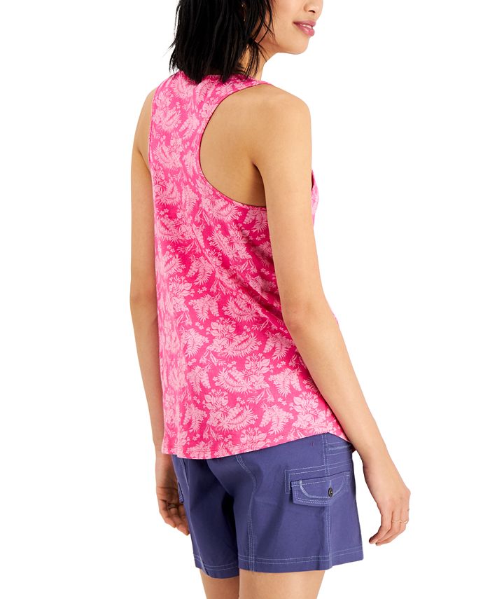 Style & Co Cotton Printed Racerback Tank, Created for Macy's Macy's