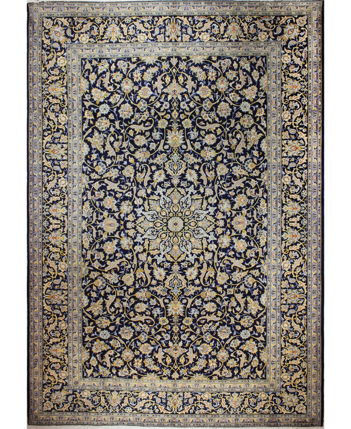 Bb Rugs One of a Kind Kashan 9'10in x 13'6in Area Rug - Navy
