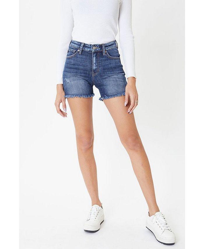 Kancan Women s High Rise Frayed Hem Shorts Macy s