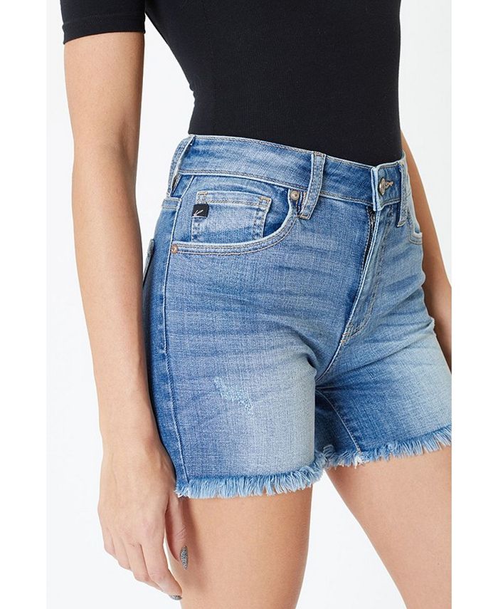 Kancan Women's High Rise Frayed Hem Shorts Macy's